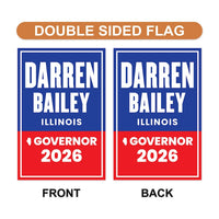 Darren Bailey For Illinois Governor 2026 Garden Flag, Double Sided, 2026 Governor Flag, Republic, Elections Flag, Race Red White & Blue Flag