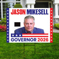 Jason Mikesell For Colorado Governor 2026 Yard Sign, Corrugated Plastic Governor Elections Race Red White Blue Yard Sign with Metal H-Stake
