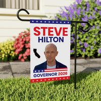 Steve Hilton For California Governor 2026 Garden Flag, Double Sided, 2026 Governor Flag, Elections Flag, Race Red White & Blue Flag