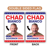 Chad Bianco For California Governor 2026 Garden Flag, Double Sided, 2026 Governor Flag, Republic, Elections Flag, Race Red White & Blue Flag