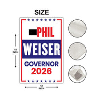 Phil Weiser For Colorado Governor 2026 Garden Flag, Double Sided, 2026 Governor Flag, Democrates, Elections Flag, Race Red White & Blue Flag