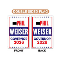 Phil Weiser For Colorado Governor 2026 Garden Flag, Double Sided, 2026 Governor Flag, Democrates, Elections Flag, Race Red White & Blue Flag