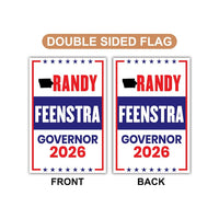Randy Feenstra For Iowa Governor 2026 Garden Flag, Double Sided, 2026 Governor Flag, Republic, Elections Flag, Race Red White & Blue Flag