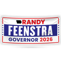 Randy Feenstra For Iowa U.S. Governor Banner Sign, 13 oz Waterproof US Governor Election 2026 Vinyl Banner With Metal Grommets