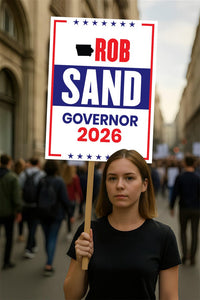Rob Sand For Iowa Governor 2026 Election Sign, Political Campaign Sign, Democratic party, Governor Election 2026 Race Poster Sign