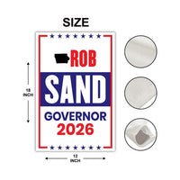 Rob Sand For Iowa Governor 2026 Garden Flag, Double Sided, 2026 Governor Flag, Democratic party, Elections Flag, Race Red White & Blue Flag