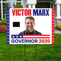 Victor Marx For Colorado Governor 2026 Yard Sign, Corrugated Plastic Governor Elections Race Red White & Blue Yard Sign with Metal H-Stake