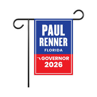 Paul Renner For Florida Governor 2026 Garden Flag, Double Sided, 2026 Governor Flag, Republican, Elections Flag, Race Red White & Blue Flag
