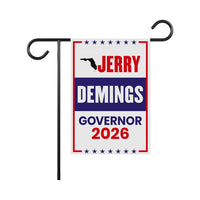 Jerry Demings For Florida Governor 2026 Garden Flag, Double Sided, 2026 Governor Flag, Democrate, Elections Flag, Race Red White & Blue Flag