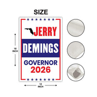 Jerry Demings For Florida Governor 2026 Garden Flag, Double Sided, 2026 Governor Flag, Democrate, Elections Flag, Race Red White & Blue Flag