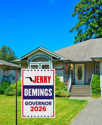 Jerry Demings For Florida Governor 2026 Garden Flag, Double Sided, 2026 Governor Flag, Democrate, Elections Flag, Race Red White & Blue Flag