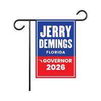 Jerry Demings For Florida Governor 2026 Garden Flag, Double Sided, 2026 Governor Flag, Democrate, Elections Flag, Race Red White & Blue Flag