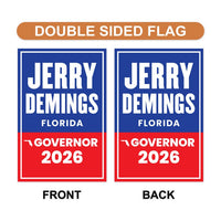 Jerry Demings For Florida Governor 2026 Garden Flag, Double Sided, 2026 Governor Flag, Democrate, Elections Flag, Race Red White & Blue Flag