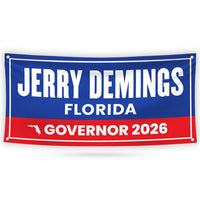 Jerry Demings For Florida U.S. Governor Banner Sign, 13 oz Waterproof US Governor Election 2026 Vinyl Banner With Metal Grommets