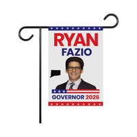 Ryan Fazio For Connecticut Governor 2026 Garden Flag, Double Sided, 2026 Governor Flag, Elections Flag, Race Red White & Blue Flag