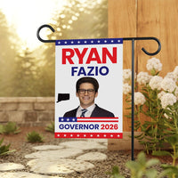 Ryan Fazio For Connecticut Governor 2026 Garden Flag, Double Sided, 2026 Governor Flag, Elections Flag, Race Red White & Blue Flag