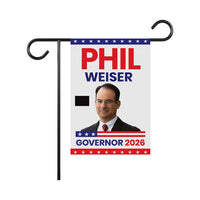 Phil Weiser For Colorado Governor 2026 Garden Flag, Double Sided, 2026 Governor Flag, Democrates, Elections Flag, Race Red White & Blue Flag