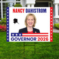 Nancy Dahlstrom For Alaska Governor 2026 Yard Sign, Corrugated Plastic Governor Elections Race Red White & Blue Yard Sign with Metal H-Stake