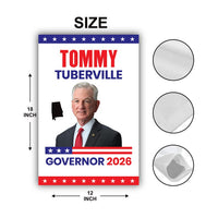 Tommy Tuberville For Alabama Governor 2026 Garden Flag, Double Sided, 2026 Governor Flag, Elections Flag, Race Red White & Blue Flag