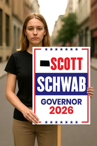Scott Schwab For Kansas Governor 2026 Election Sign, Political Campaign Sign, Republican party, Governor Election 2026 Race Poster Sign