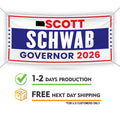 Scott Schwab For Kansas U.S. Governor Banner Sign, 13 oz Waterproof US Governor Election 2026 Vinyl Banner With Metal Grommets