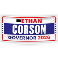 Ethan Corson For Kansas U.S. Governor Banner Sign, 13 oz Waterproof US Governor Election 2026 Vinyl Banner With Metal Grommets