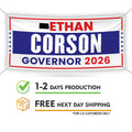 Ethan Corson For Kansas U.S. Governor Banner Sign, 13 oz Waterproof US Governor Election 2026 Vinyl Banner With Metal Grommets
