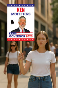 Ken McFeeters For Alabama Governor 2026 Election Sign, Political Campaign Sign, Republican party, Governor Election 2026 Race Poster Sign
