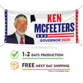 Ken McFeeters For Alabama U.S. Governor Banner Sign, 13 oz Waterproof US Governor Election 2026 Vinyl Banner With Metal Grommets