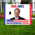 Doug Jones For Alabama Governor 2026 Yard Sign, Corrugated Plastic Governor Elections Race Red White & Blue Yard Sign with Metal H-Stake