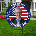Tina Kotek For Oregon Governor 2026 Yard Sign, Corrugated Plastic Governor Elections Race Red White & Blue Yard Sign with Metal H-Stake