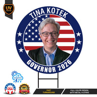 Tina Kotek For Oregon Governor 2026 Yard Sign, Corrugated Plastic Governor Elections Race Red White & Blue Yard Sign with Metal H-Stake