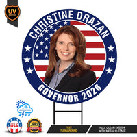 Christine Drazan For Oregon Governor 2026 Yard Sign, Corrugated Plastic Governor Elections Race Red White Blue Yard Sign with Metal H-Stake