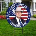 Larry Rhoden For South Dakota Governor 2026 Yard Sign, Corrugated Governor Elections Race Red White & Blue Yard Sign with Metal H-Stake