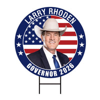Larry Rhoden For South Dakota Governor 2026 Yard Sign, Corrugated Governor Elections Race Red White & Blue Yard Sign with Metal H-Stake