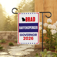 Brad Raffensperger For Georgia Governor 2026 Garden Flag, Double Sided, 2026 Governor Flag, Elections Flag, Race Red White & Blue Flag