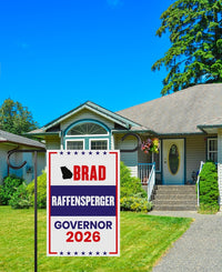 Brad Raffensperger For Georgia Governor 2026 Garden Flag, Double Sided, 2026 Governor Flag, Elections Flag, Race Red White & Blue Flag
