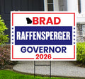 Brad Raffensperger For Georgia Governor 2026 Yard Sign, Corrugated Governor Elections Race Red White & Blue Yard Sign with Metal H-Stake