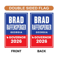 Brad Raffensperger For Georgia Governor 2026 Garden Flag, Double Sided, 2026 Governor Flag, Elections Flag, Race Red White & Blue Flag
