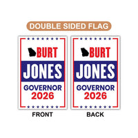 Burt Jones For Georgia Governor 2026 Garden Flag, Double Sided, 2026 Governor Flag, Republican, Elections Flag, Race Red White & Blue Flag