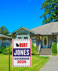 Burt Jones For Georgia Governor 2026 Garden Flag, Double Sided, 2026 Governor Flag, Republican, Elections Flag, Race Red White & Blue Flag