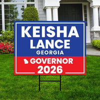 Keisha Lance Bottoms For Georgia Governor 2026 Yard Sign, Corrugated Governor Elections Race Red White & Blue Yard Sign with Metal H-Stake