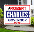 Robert B. Charles For Maine Governor 2026 Yard Sign, Corrugated Plastic Governor Elections Race Red White Blue Yard Sign with Metal H-Stake