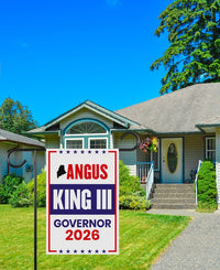 Angus King III For Maine Governor 2026 Garden Flag, Double Sided, 2026 Governor Flag, Democrate, Elections Flag, Race Red White & Blue Flag