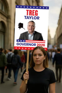 Treg Taylor For Alaska Governor 2026 Election Sign, Political Campaign Sign, Republican party, Governor Election 2026 Race Poster Sign