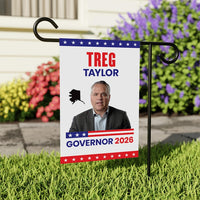 Treg Taylor For Alaska Governor 2026 Garden Flag, Double Sided, 2026 Governor Flag, Republican, Elections Flag, Race Red White & Blue Flag