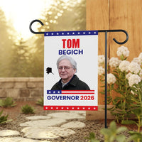 Tom Begich For Alaska Governor 2026 Garden Flag, Double Sided, 2026 Governor Flag, Elections Flag, Race Red White & Blue Flag