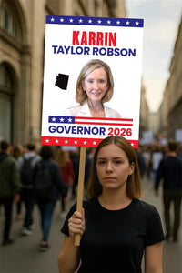 Karrin Taylor Robson For Arizona Governor 2026 Election Sign, Political Campaign Sign, Republican, Governor Election 2026 Race Poster Sign