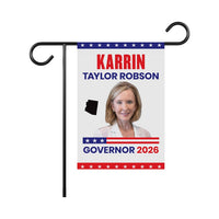 Karrin Taylor Robson For Arizona Governor 2026 Garden Flag, Double Sided, 2026 Governor Flag, Elections Flag, Race Red White & Blue Flag