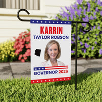 Karrin Taylor Robson For Arizona Governor 2026 Garden Flag, Double Sided, 2026 Governor Flag, Elections Flag, Race Red White & Blue Flag
